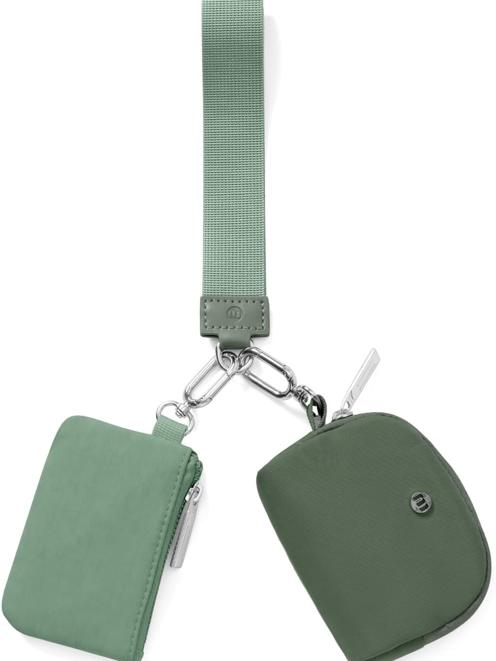 Sage & Mint Green Double Pouch Crossbody Strap Accessory